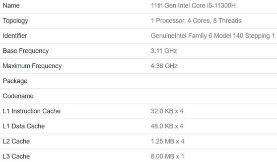 《intel11代CPUi7-11370H和i5-11300H曝出，均选用4核心设计方案》